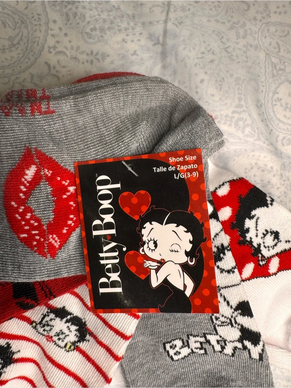 Betty Boop Ankle Socks - 5 Pack - Note: these are smaller ladies size 3-9 shoe